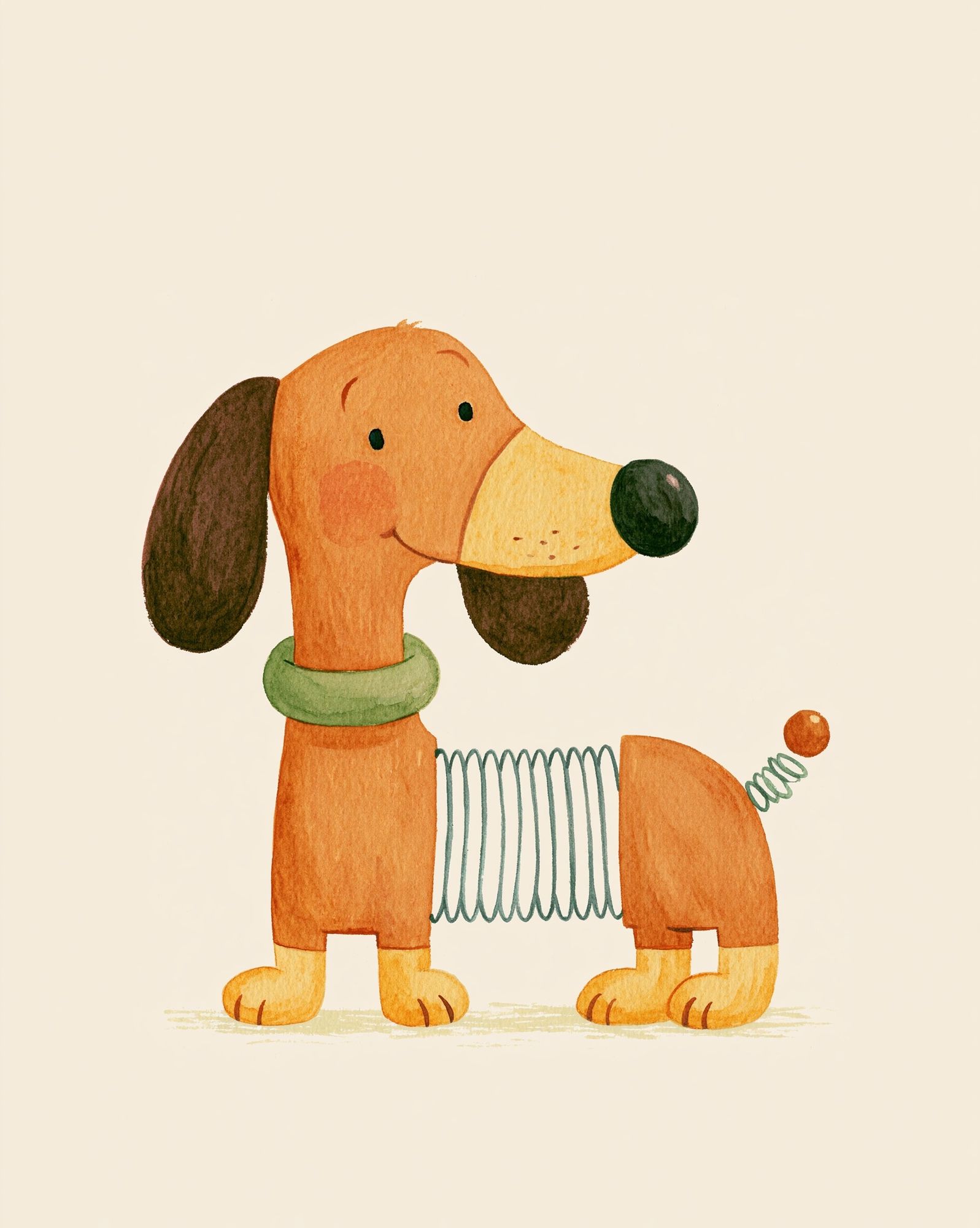 Watercolor Dachshund Nursery Print. poster detail