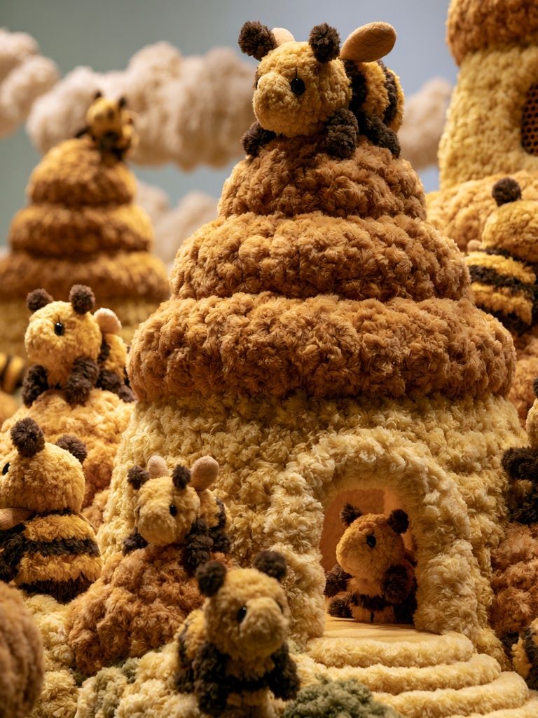 Beehive Plush Village Poster. poster detail