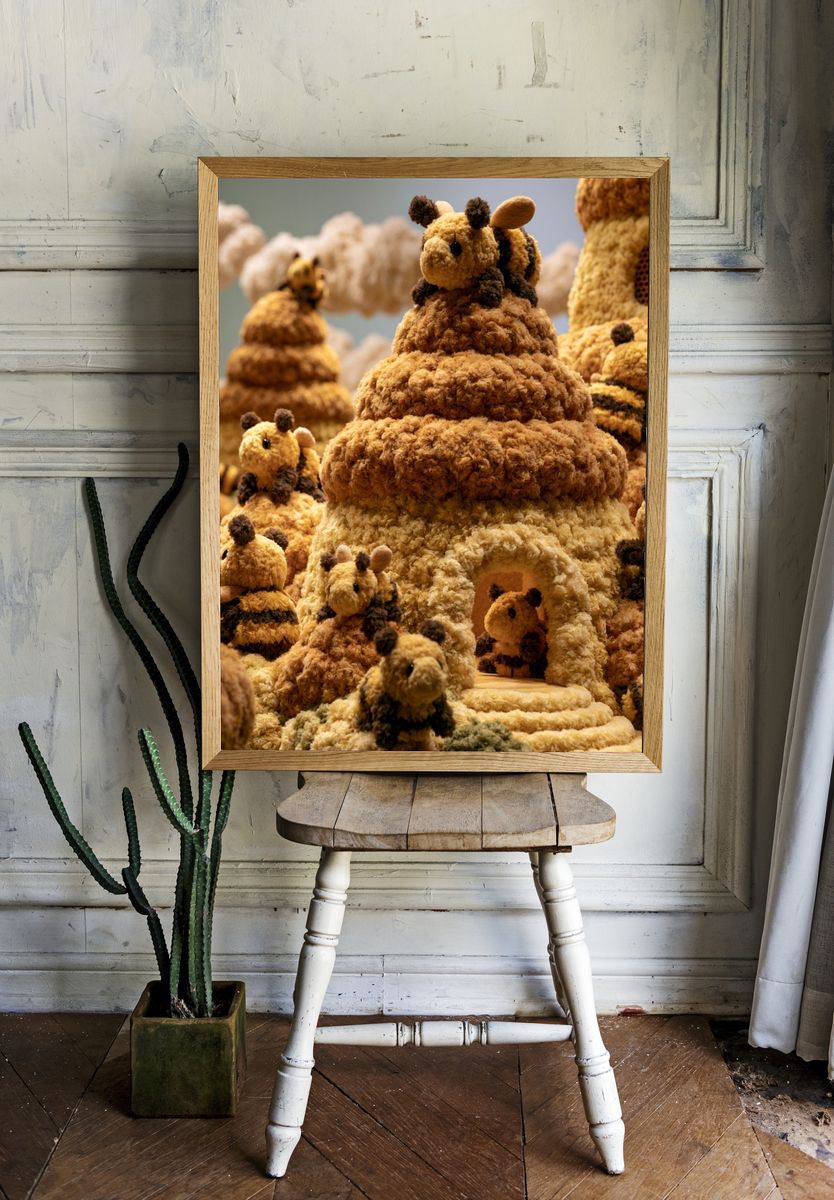 Beehive Plush Village Poster. — room view 1