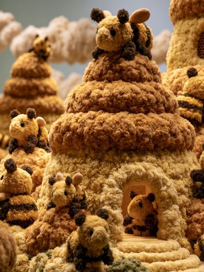 Beehive Plush Village Poster. poster