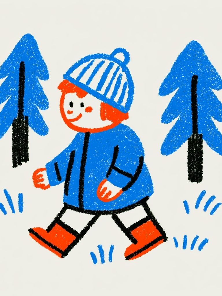 Winter Child Illustration Poster. poster detail
