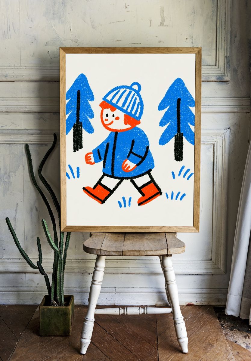 Winter Child Illustration Poster. — room view 1