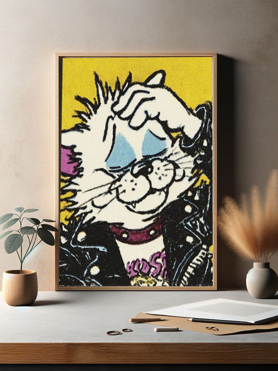 Cool Cat — Vintage Print. — room view 2