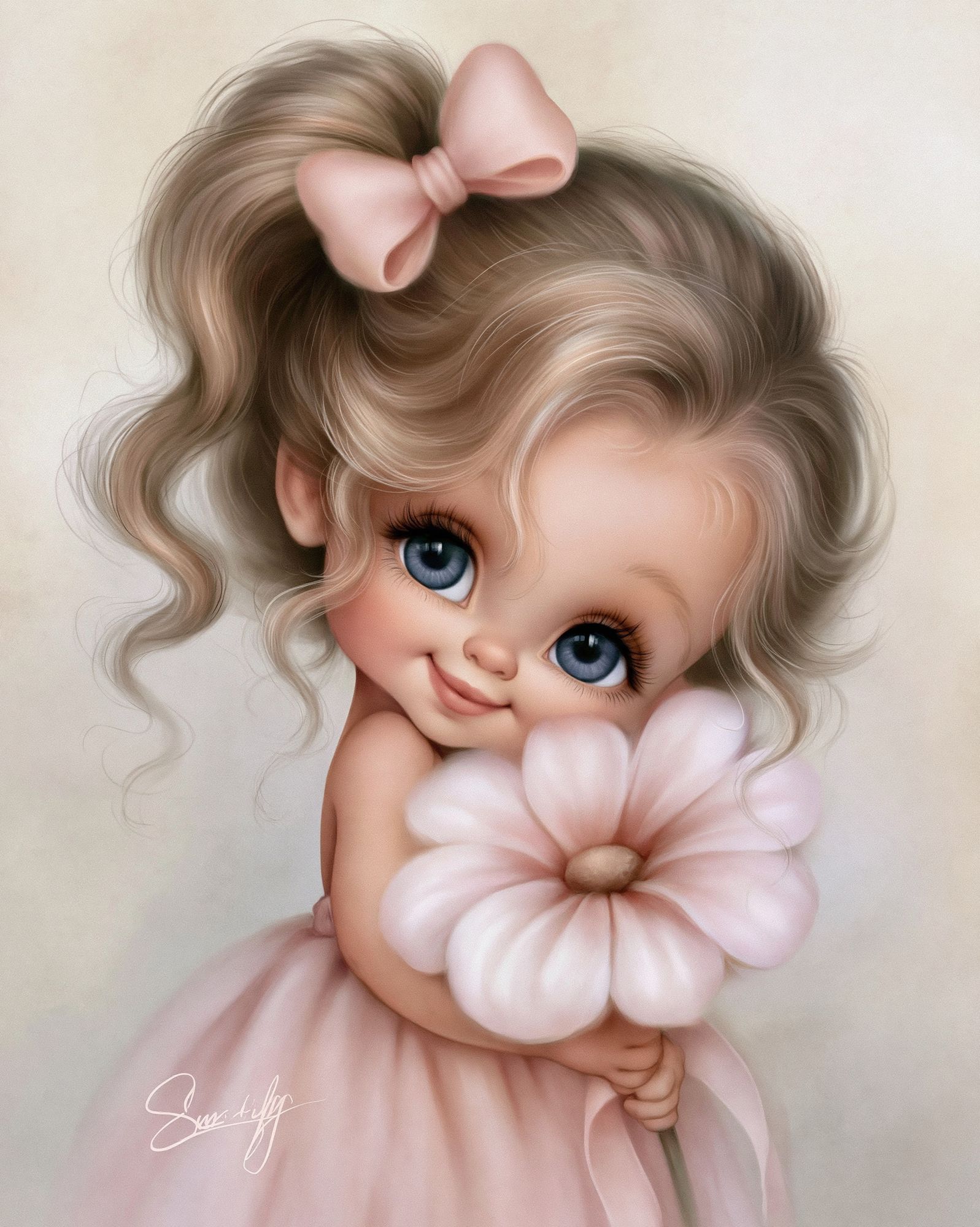 Sweet Doll Girl Illustration Poster. poster — kids art