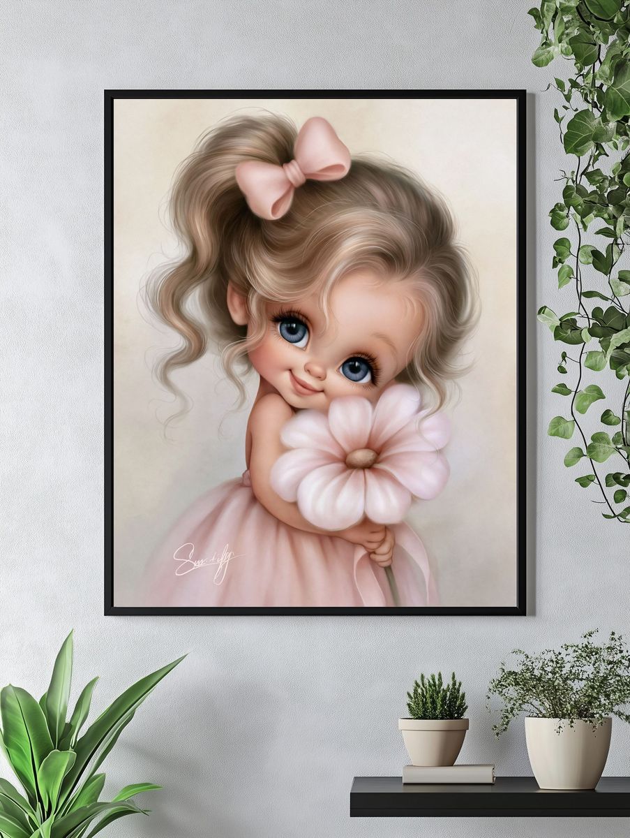 Sweet Doll Girl Illustration Poster. — room view 4