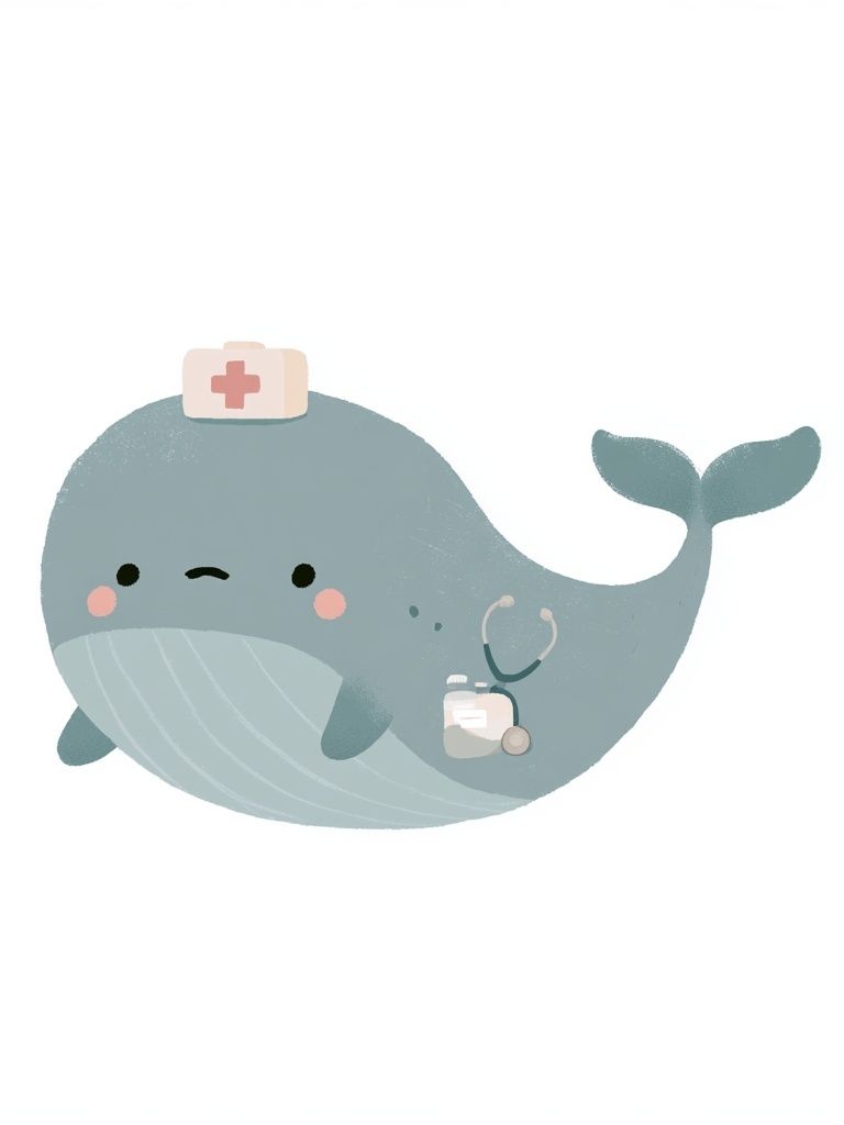 Nurse Whale Nursery Print. poster detail