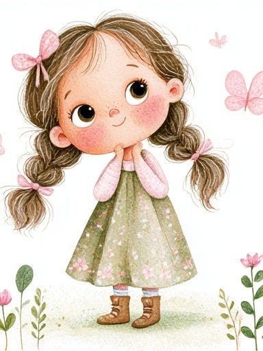 Butterfly Girl Nursery Print. poster — kids art