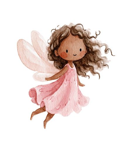 Watercolor Fairy Girl Poster.