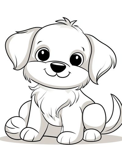 Cute Puppy Cartoon Print.