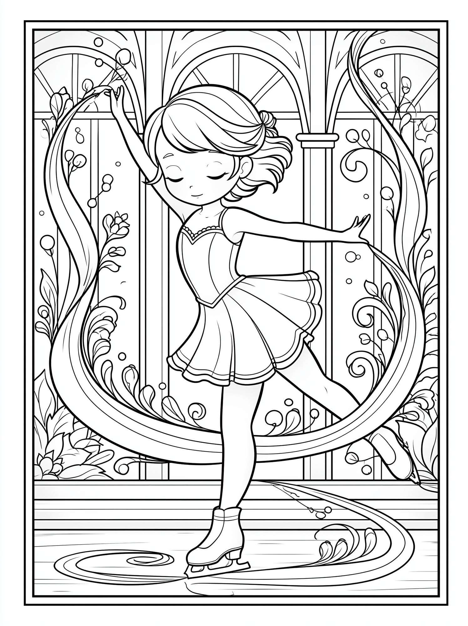 Ballerina Coloring Page Poster. poster detail