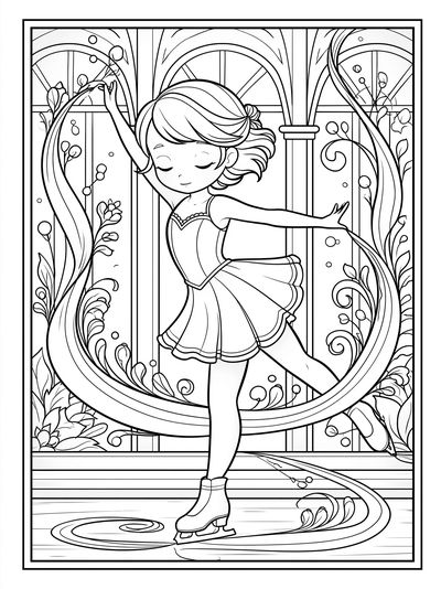 Ballerina Coloring Page Poster. poster
