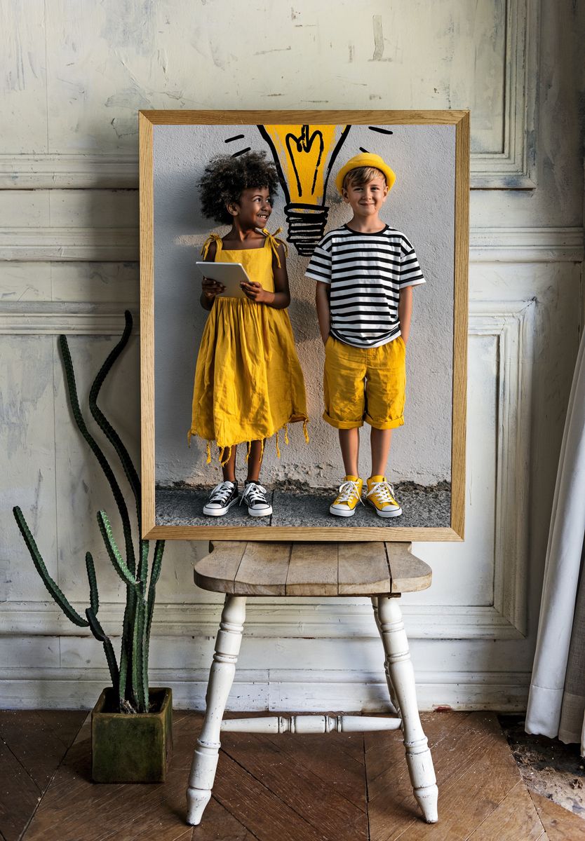 Creative Kids with Lightbulb Poster. room preview