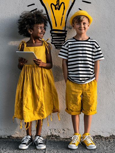 Creative Kids with Lightbulb Poster. poster