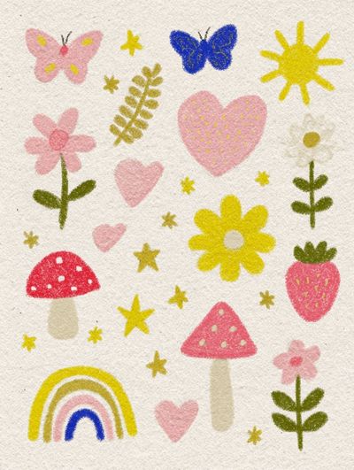 Whimsical Rainbow Garden Print. poster print