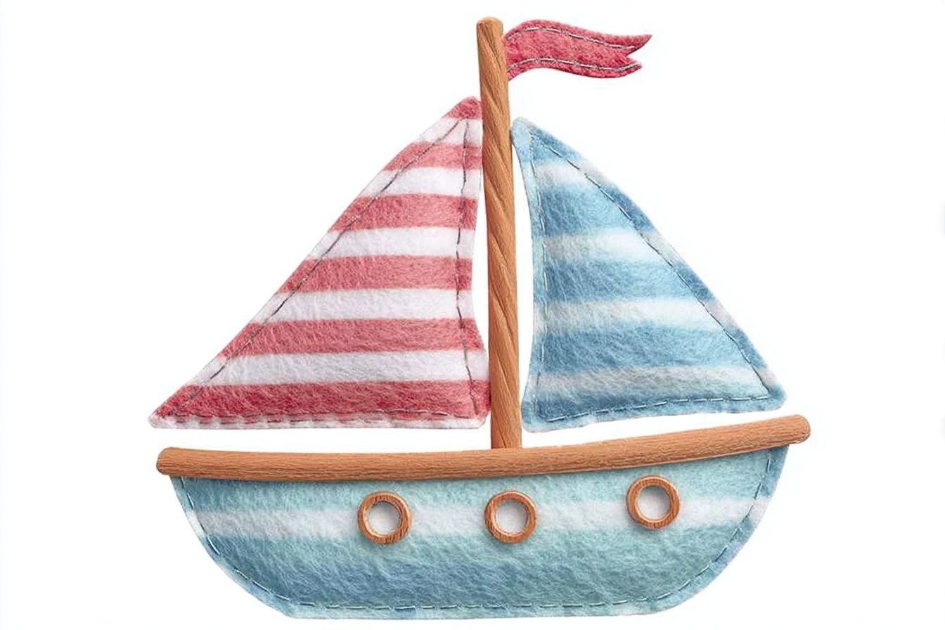 Sailboat Fabric Art Poster. poster detail