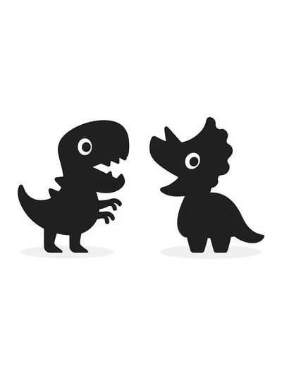 Cute Dinosaur Duo Illustration Poster. poster print