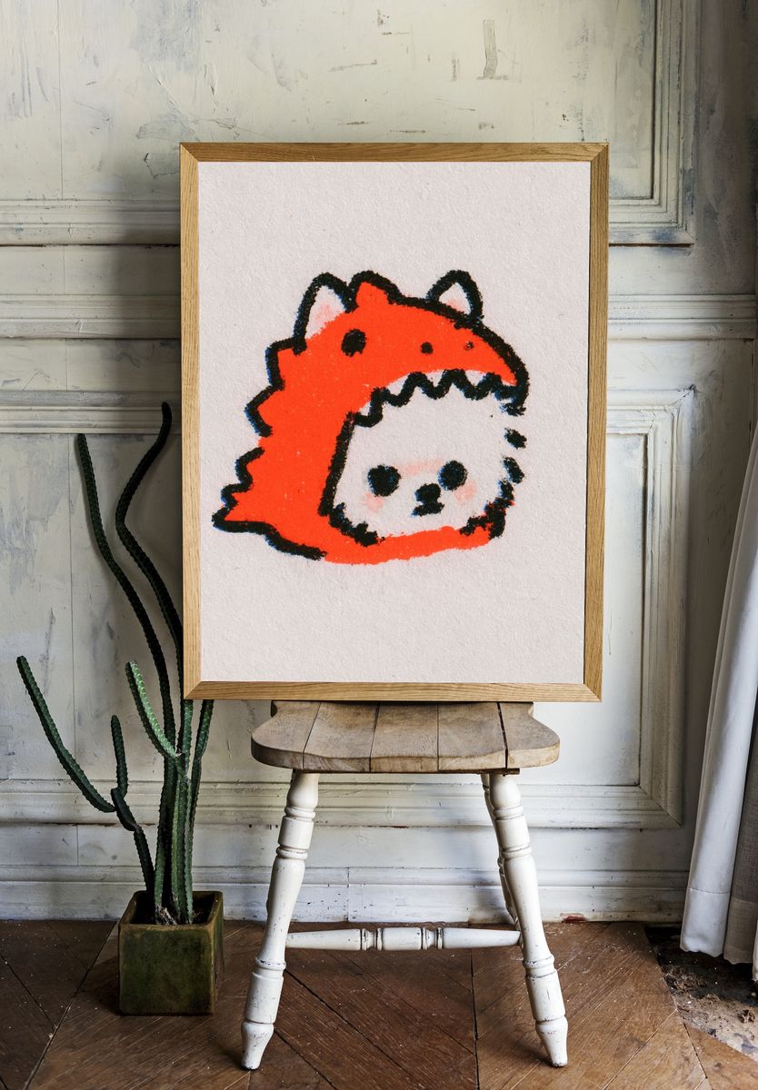 Cute Dinosaur Sketch Poster. room preview