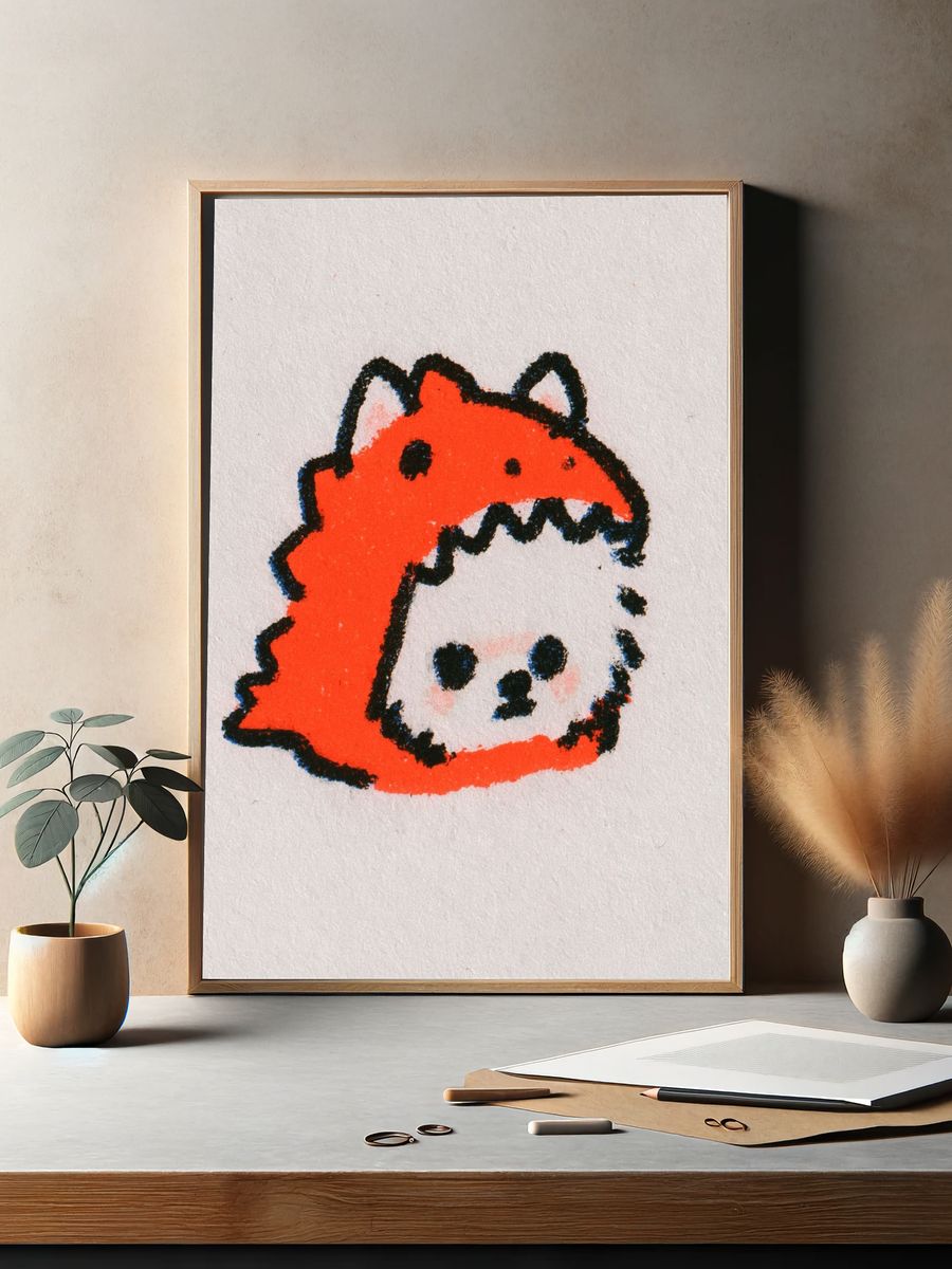 Cute Dinosaur Sketch Poster. — room view 2