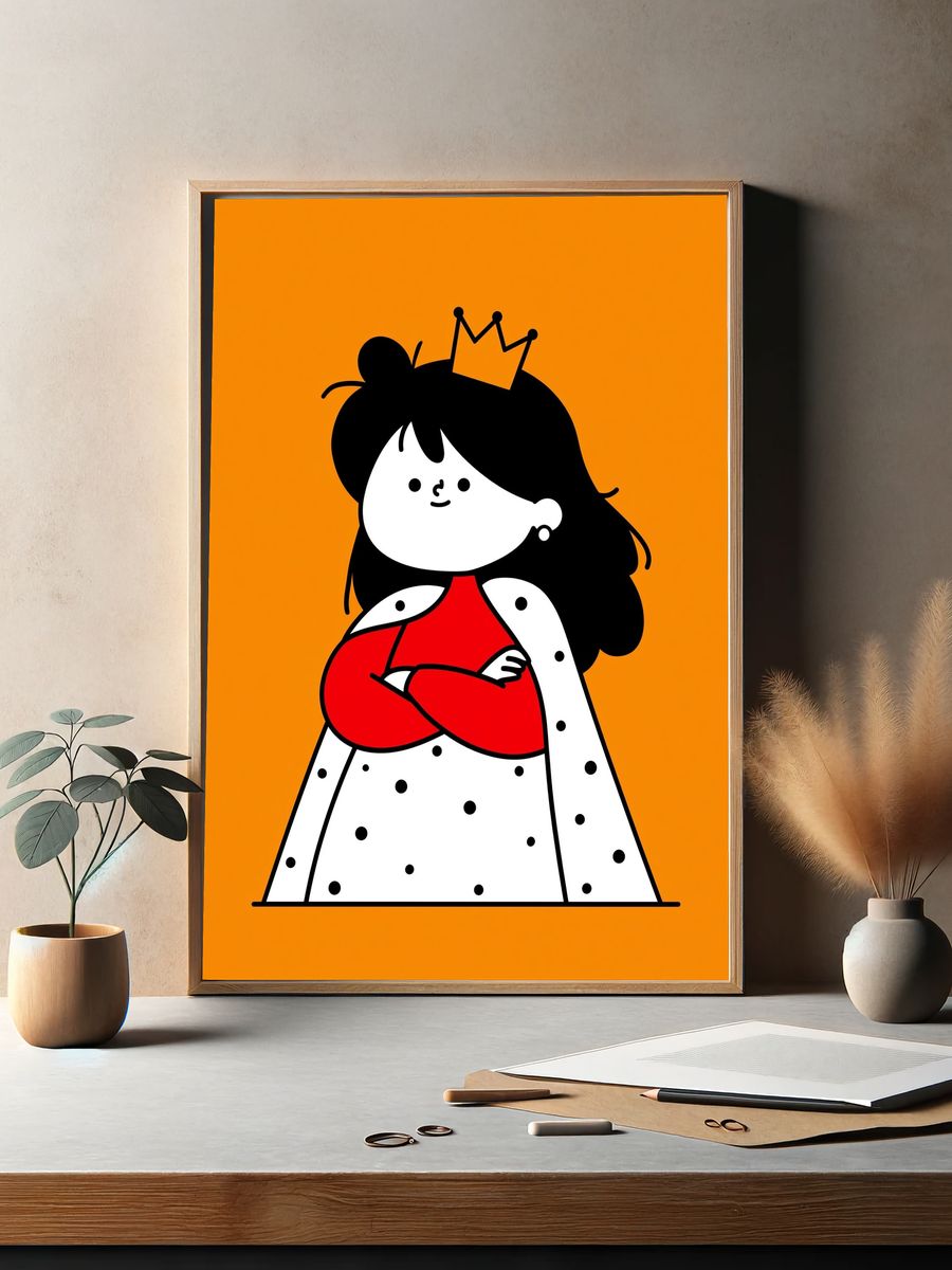 Princess Cartoon Illustration Poster. — room view 2