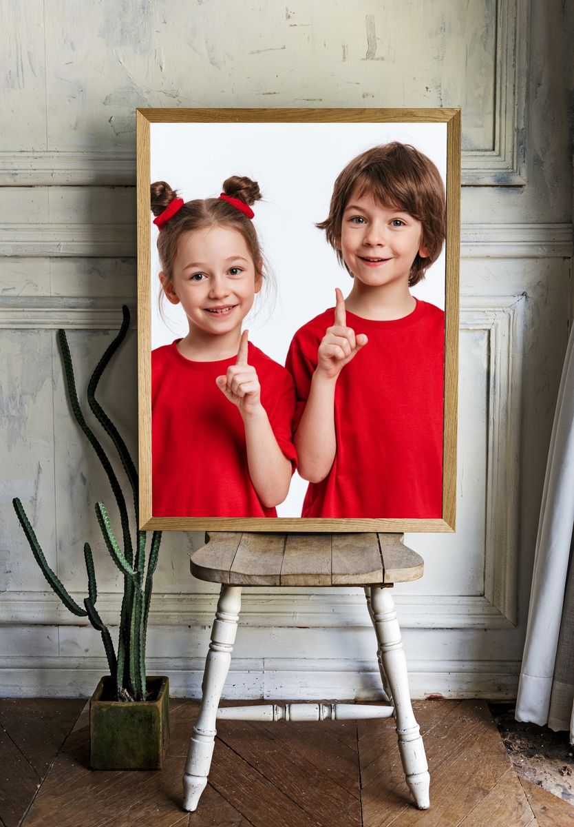 Smiling Kids Portrait Photography Poster. — room view 1