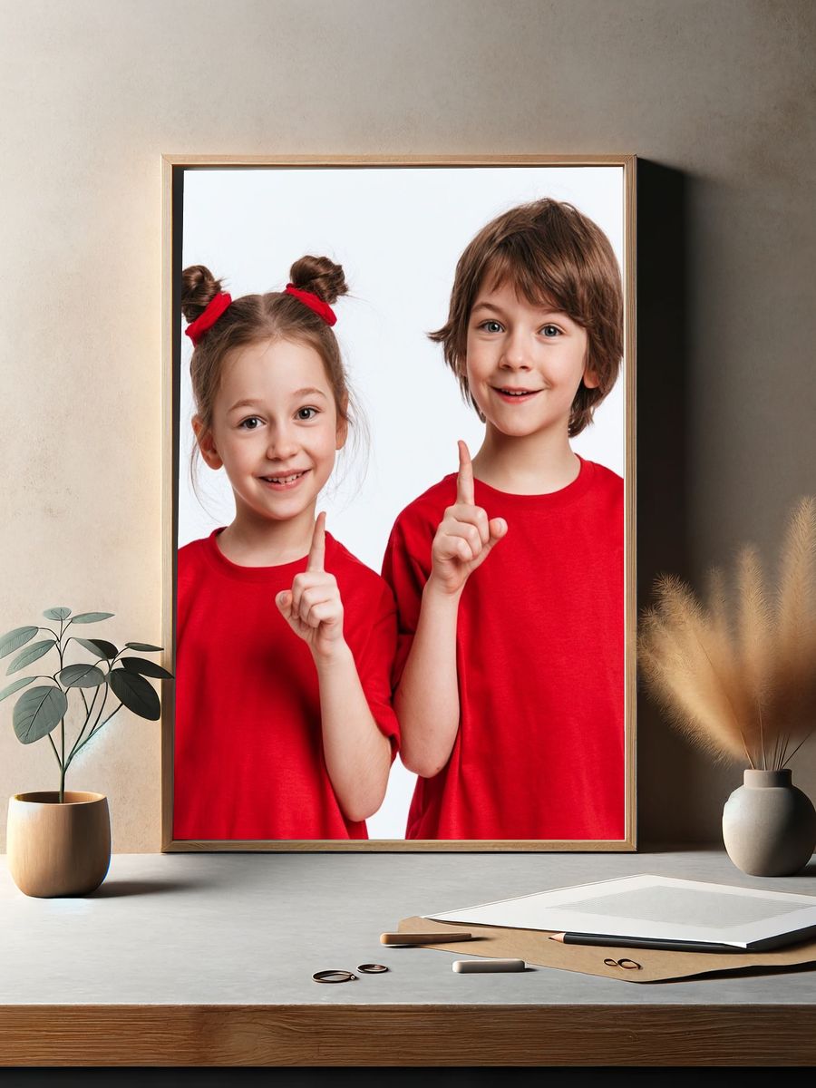 Smiling Kids Portrait Photography Poster. — room view 2