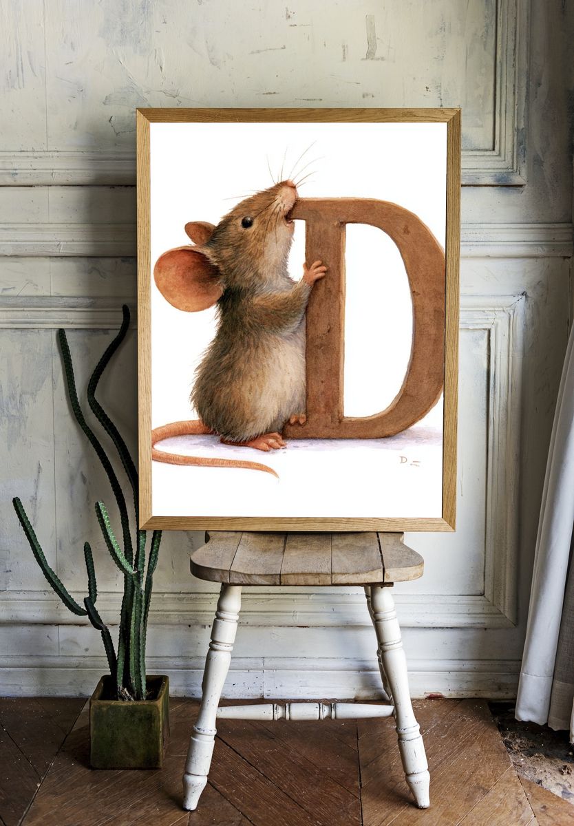 Mouse Alphabet Illustration Poster. — room view 1