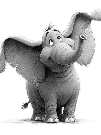 Happy Elephant — Cartoon Print. poster print