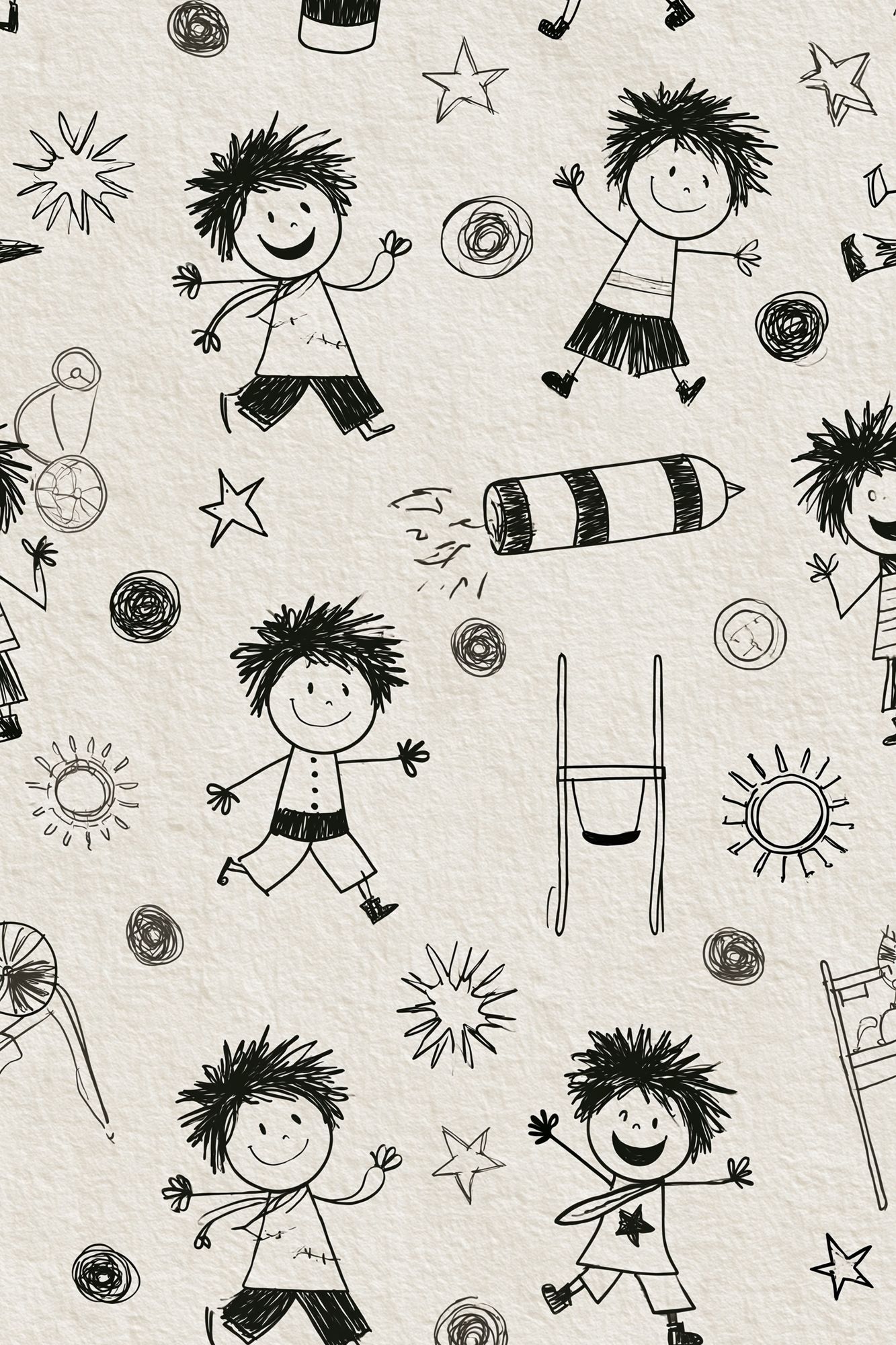 Playful Kids Doodle Pattern Poster. poster — kids art