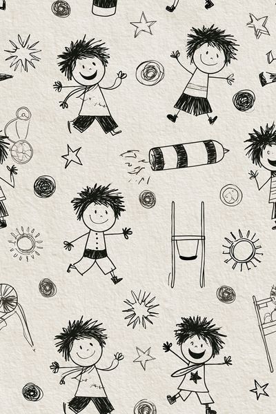 Playful Kids Doodle Pattern Poster. poster