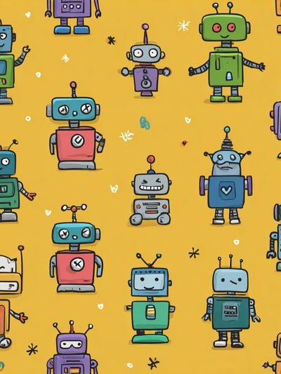 Colorful Robot Illustration Poster. poster print