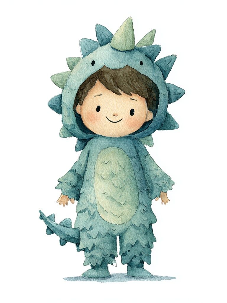 Cute Dinosaur Watercolor Print. poster detail
