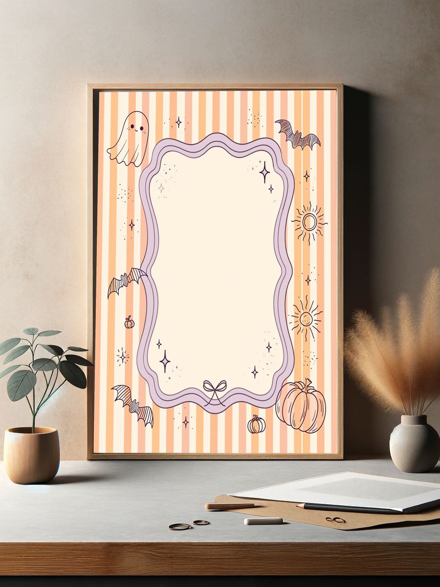 Halloween Frame Illustration Poster. — room view 2