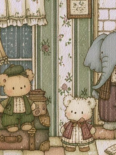 Cute Nursery Animal Illustration Poster. poster detail