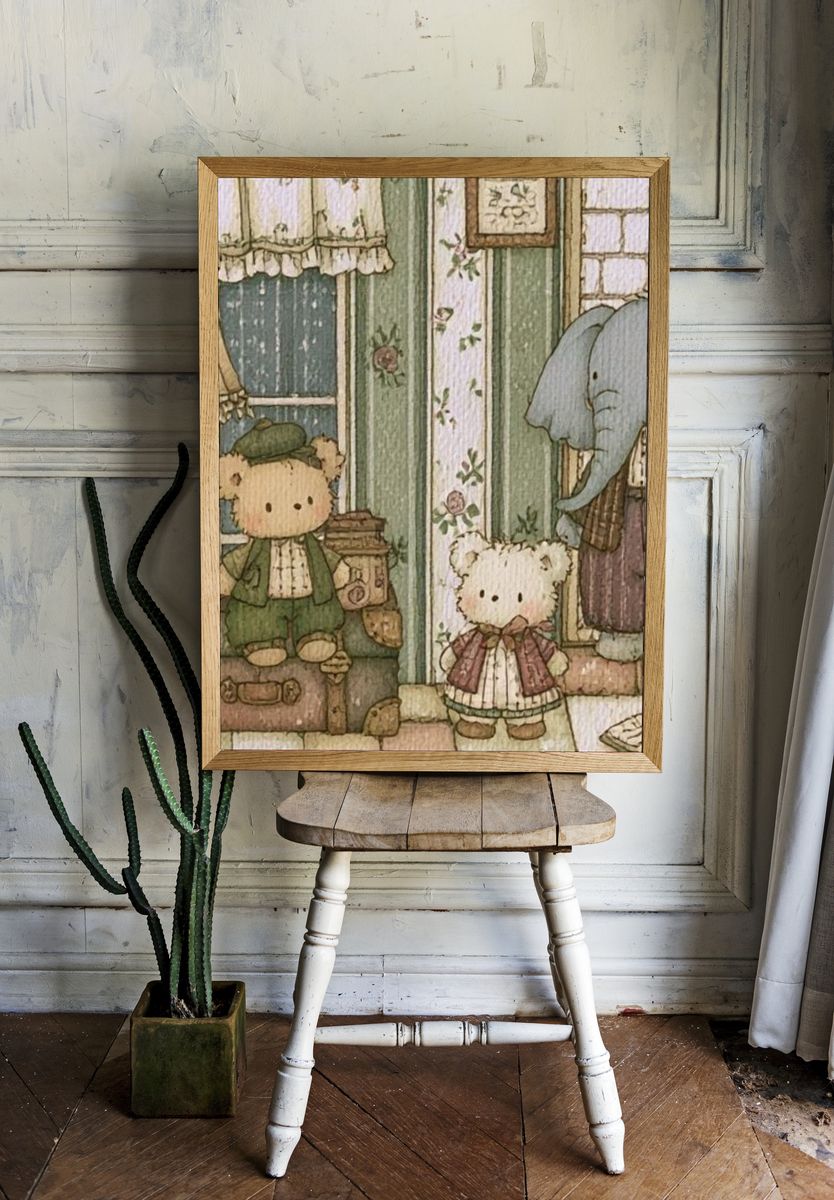 Cute Nursery Animal Illustration Poster. — room view 1