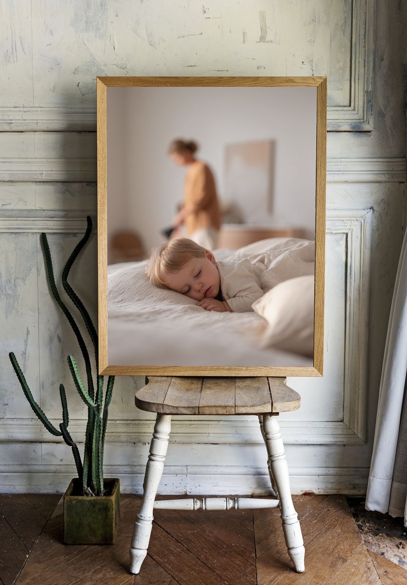 Sleeping Baby — Minimalist Print. — room view 1