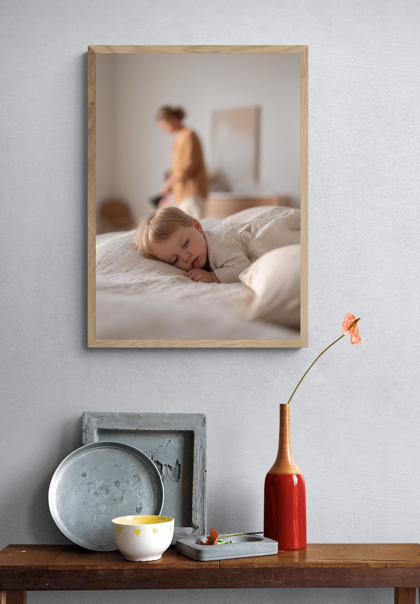 Sleeping Baby — Minimalist Print. — room view 3