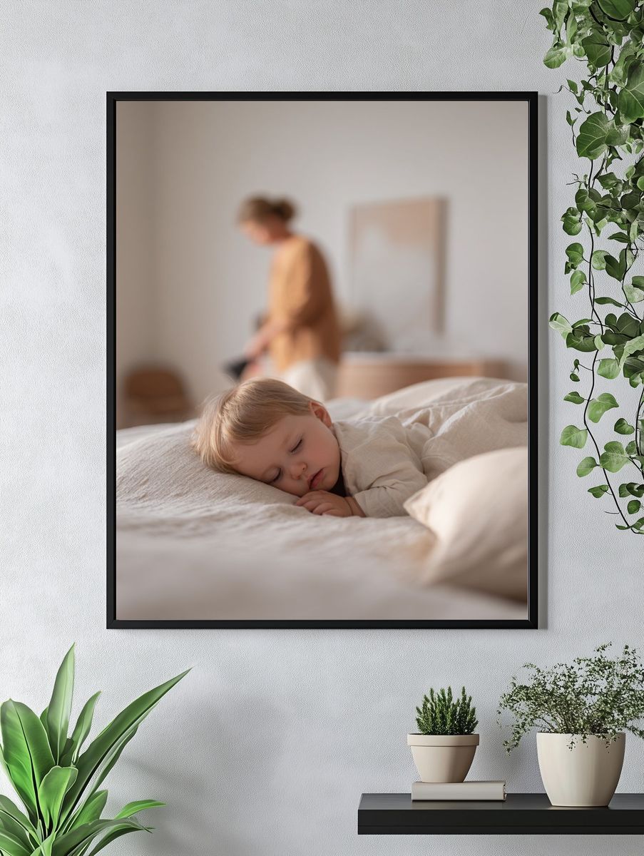 Sleeping Baby — Minimalist Print. — room view 4