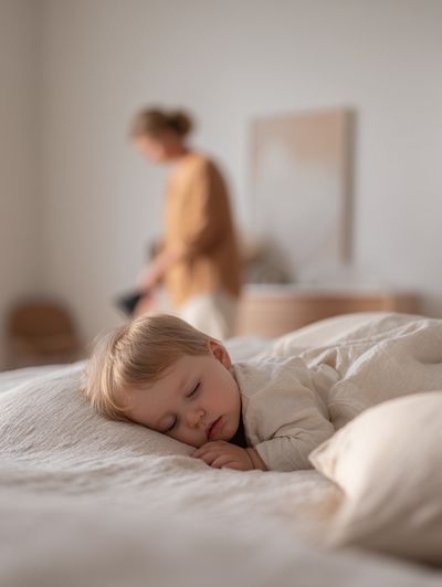 Sleeping Baby — Minimalist Print. poster print