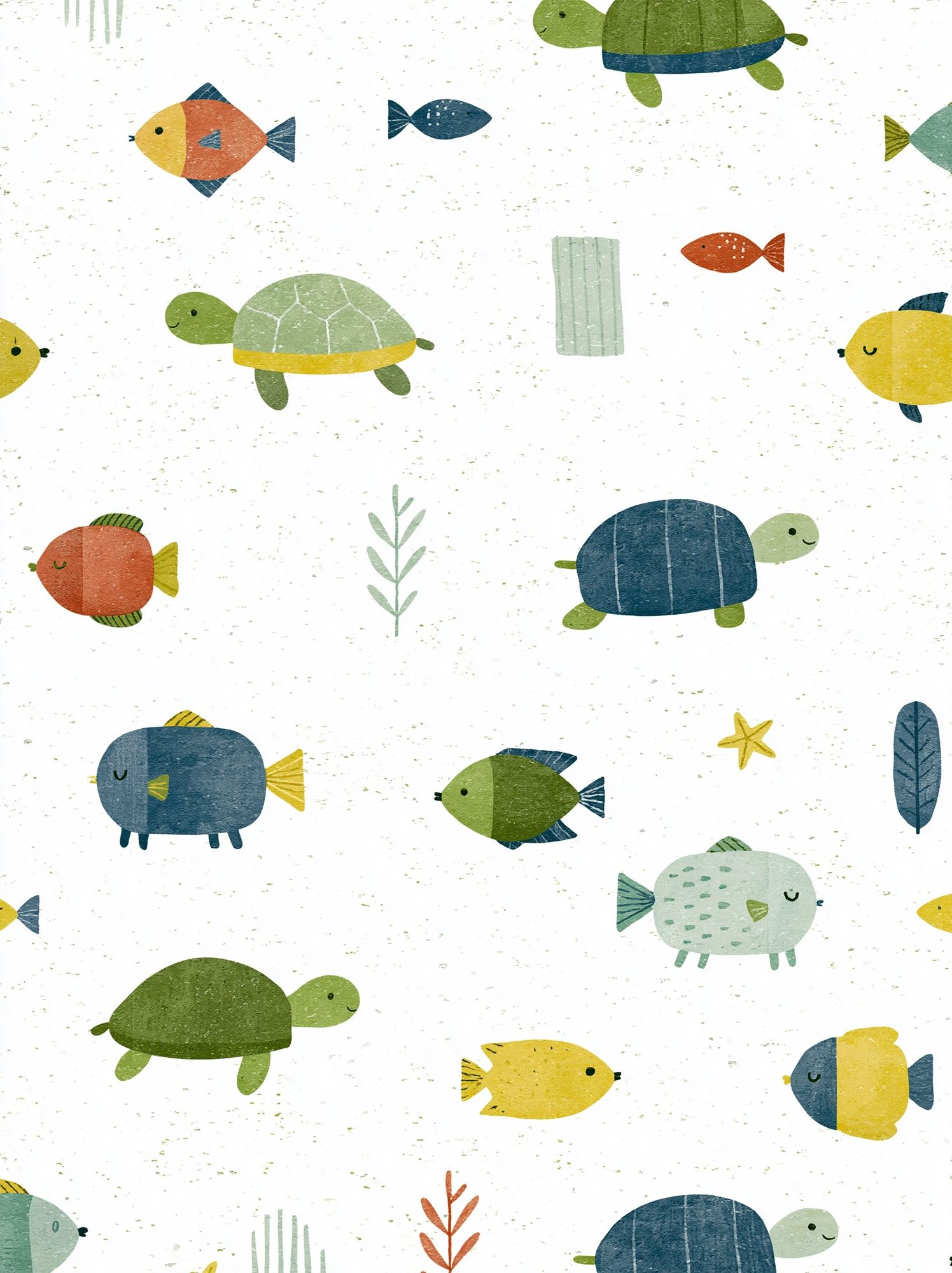 Playful Sea Creatures Pattern Print. poster detail