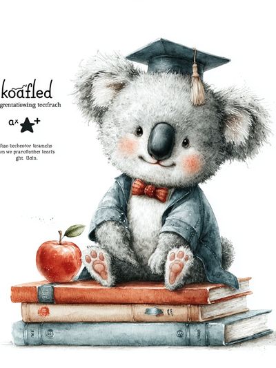Graduating Koala — Kids Illustration Print. poster print