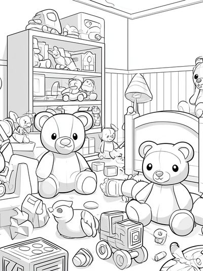 Teddy Bear Nursery Coloring Poster. poster