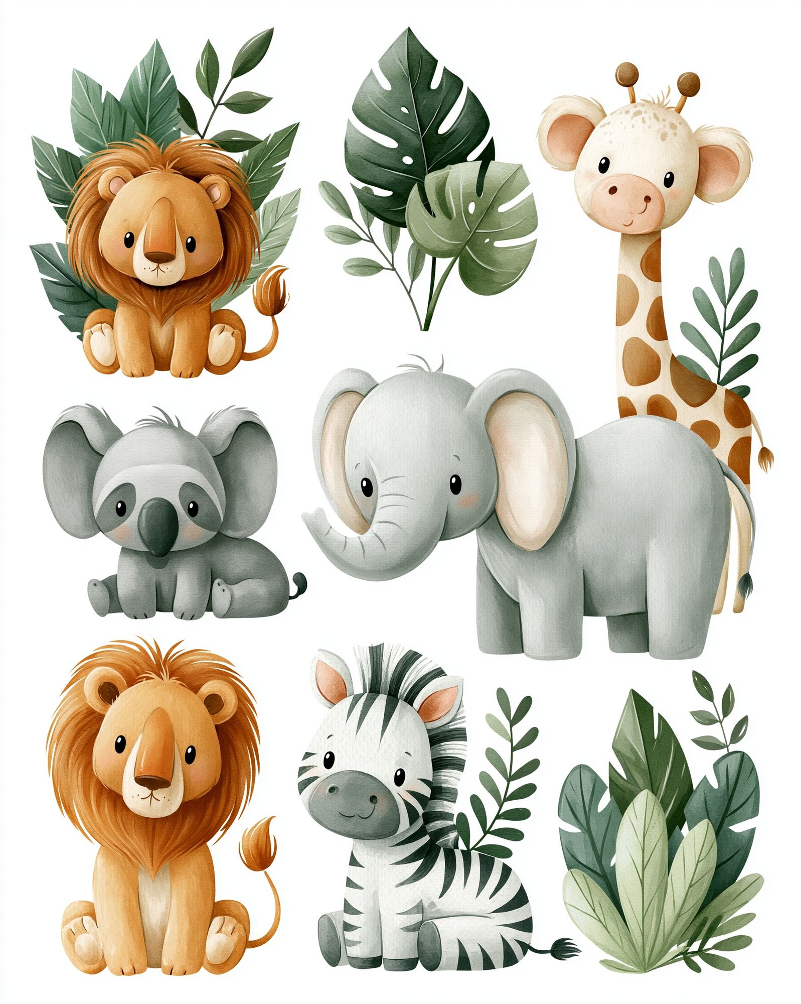 Safari Animals Nursery Print. poster detail