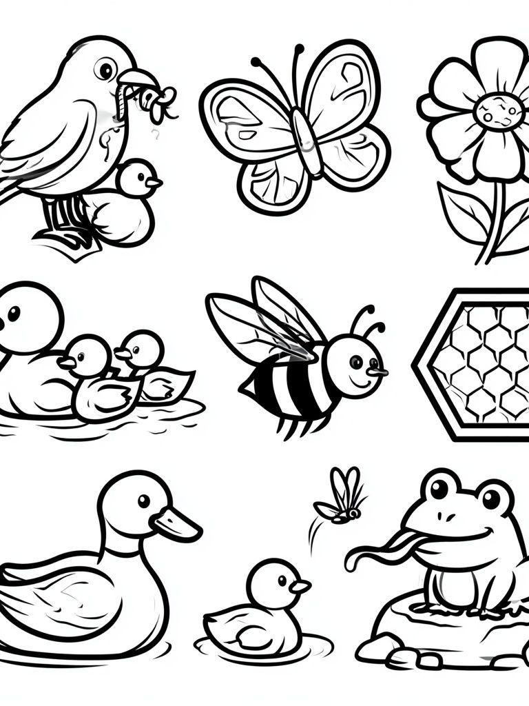 Cute Animal Doodles Poster. poster — kids art