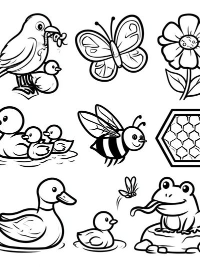 Cute Animal Doodles Poster. poster print