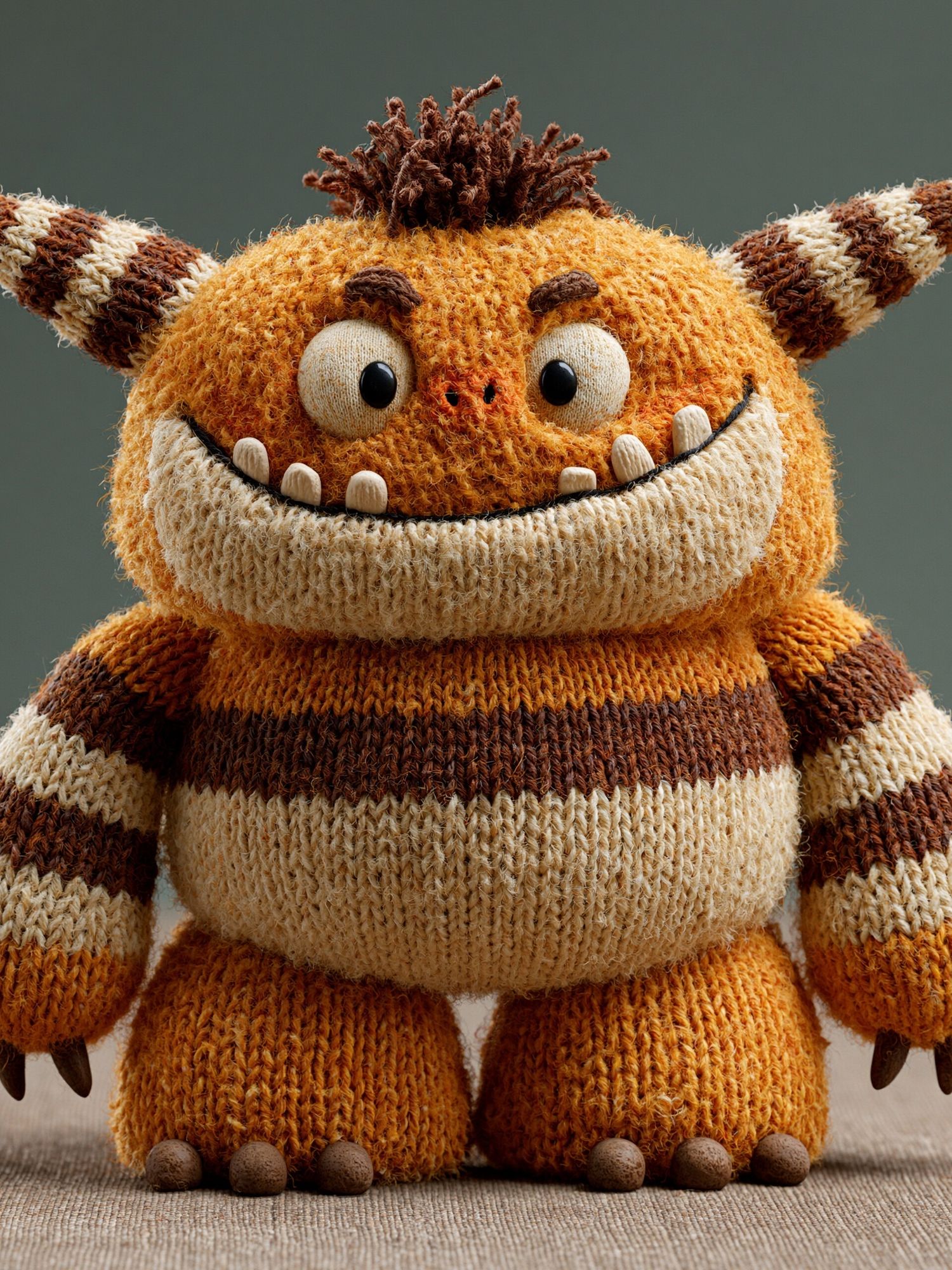 Knitted Monster Portrait Print. poster — kids art