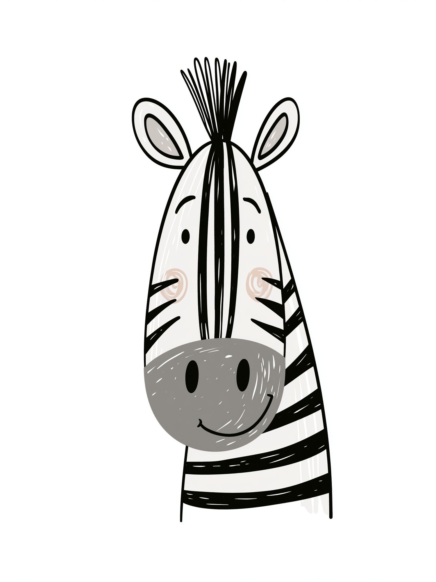 Cute Zebra Line Art Poster.