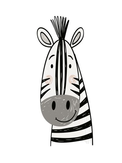 Cute Zebra Line Art Poster. poster