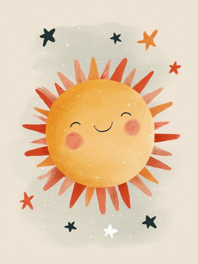 Smiling Sun Nursery Print.