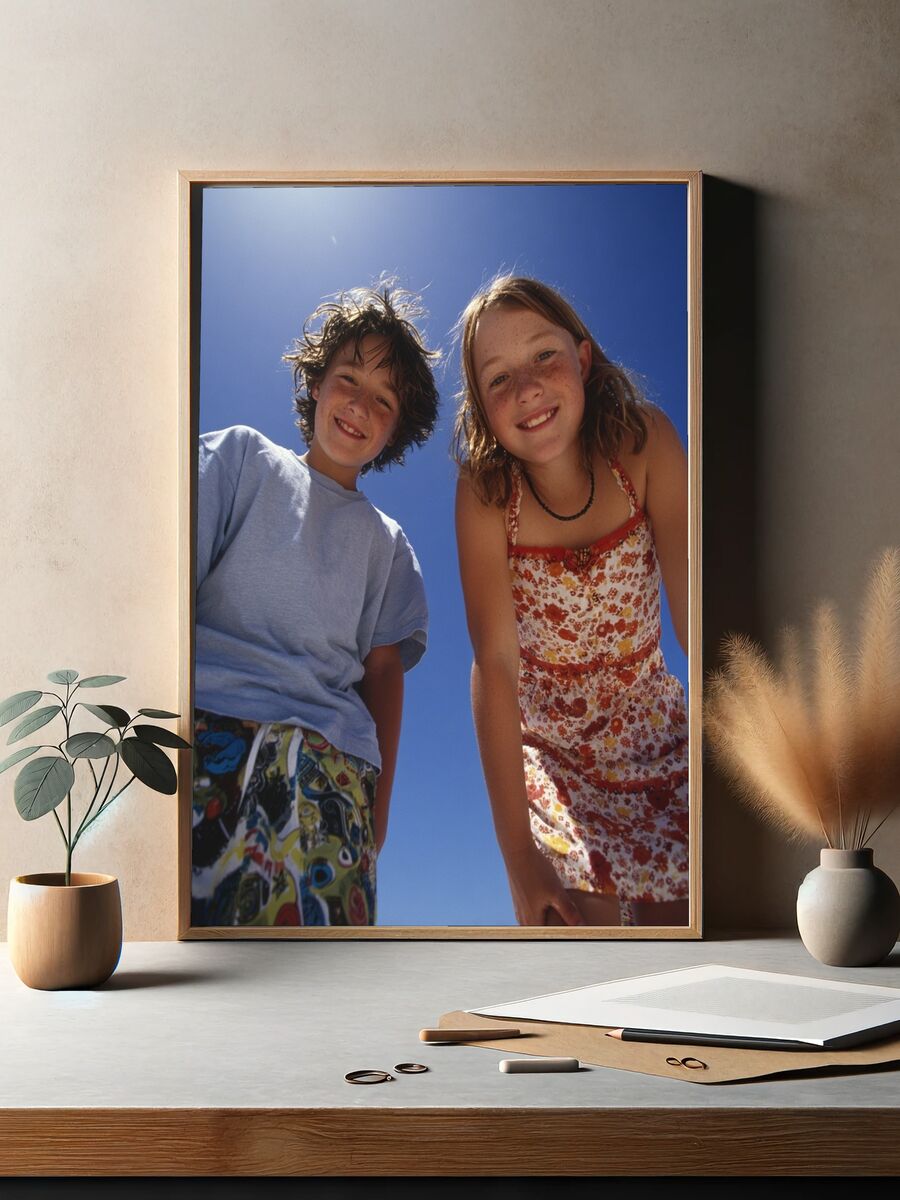 Joyful Kids at the Beach — Photography Print. — room view 2