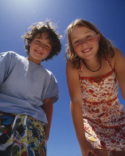 Joyful Kids at the Beach — Photography Print. poster